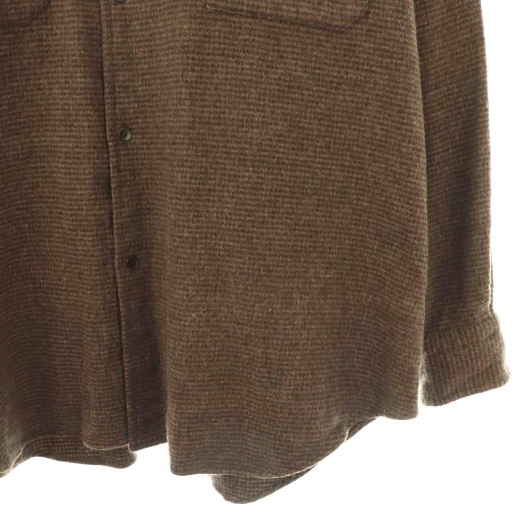 コモリ COMOLI W/CA ハウンドトゥース CPO シャツ カシミヤ混 3 ダーク