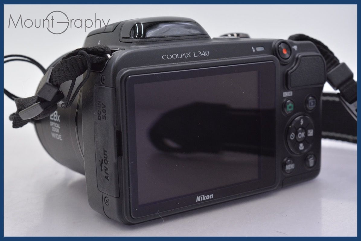 ニコン Nikon COOLPIX L340 28x 単三電池仕様 元箱、前キャップ付属