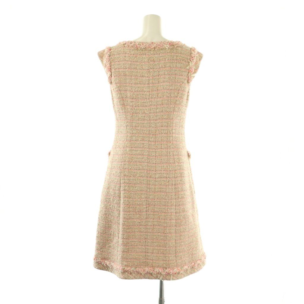 ルネ　ワンピース ルネ Rene フロントジップツイードワンピース ×TISSUE 34 ピンク