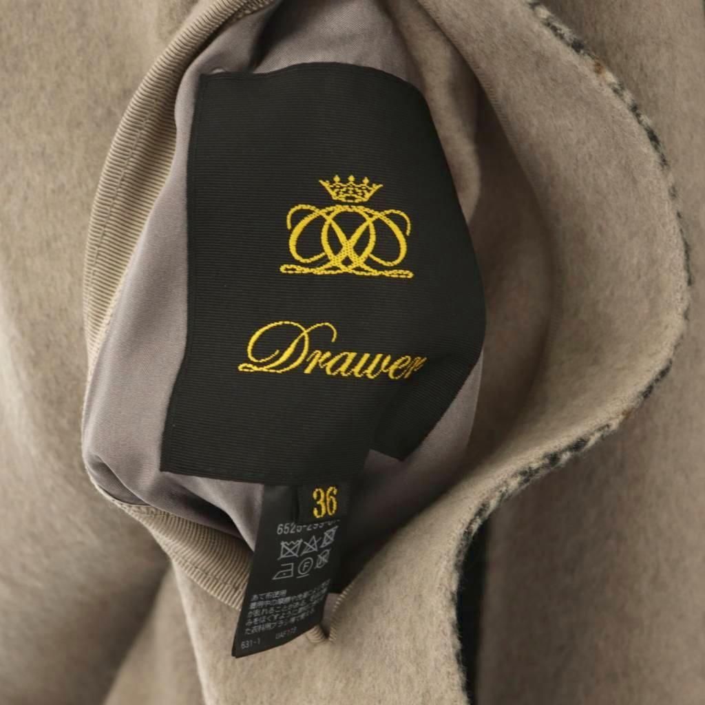 ドゥロワー Drawer リバーシブルソリッド チェックポンチョ ジャケット