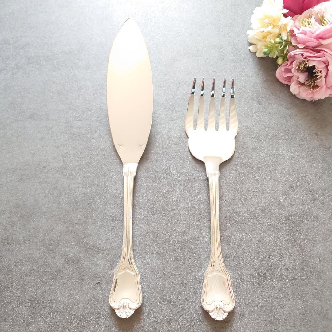 希少 クリストフル アリア フィッシュサービングセット 2点 極希少 極美品 クリストフル ポートロイヤル フィッシュサービング