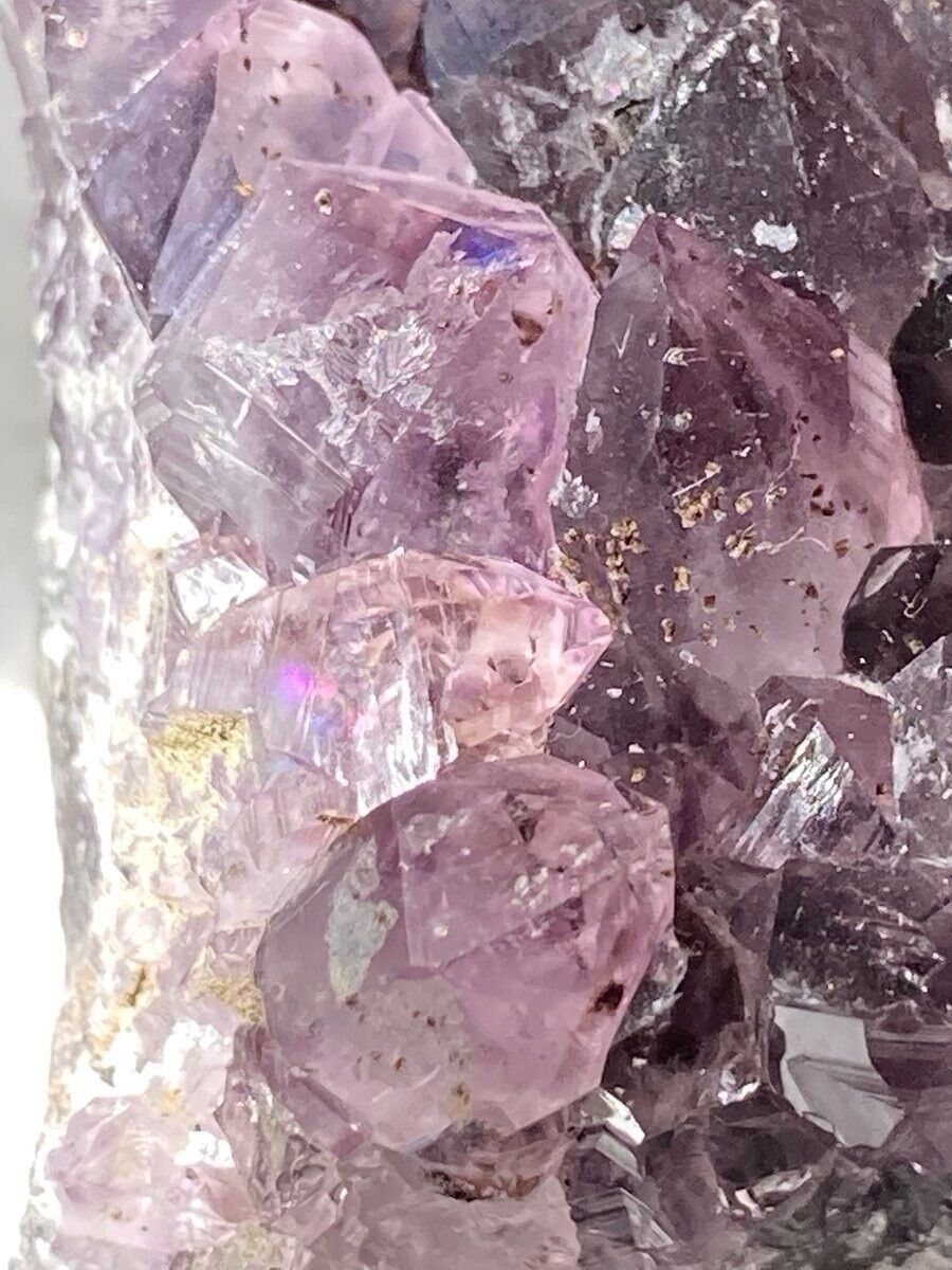 カルサイト共生 虹入り アメジスト 紫水晶 クラスター 原石 - メルカリ