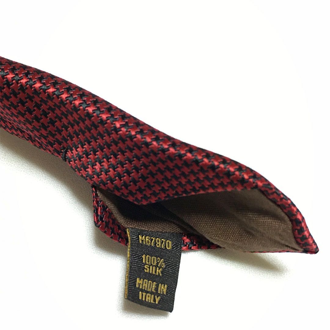未使用級 ルイヴィトン Louis Vuitton ネクタイ シルク100% レッド