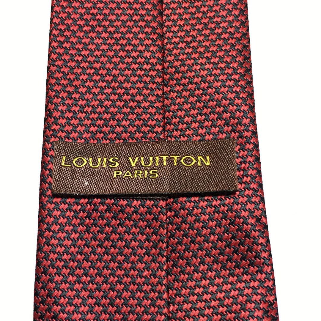 未使用級 ルイヴィトン Louis Vuitton ネクタイ シルク100% レッド