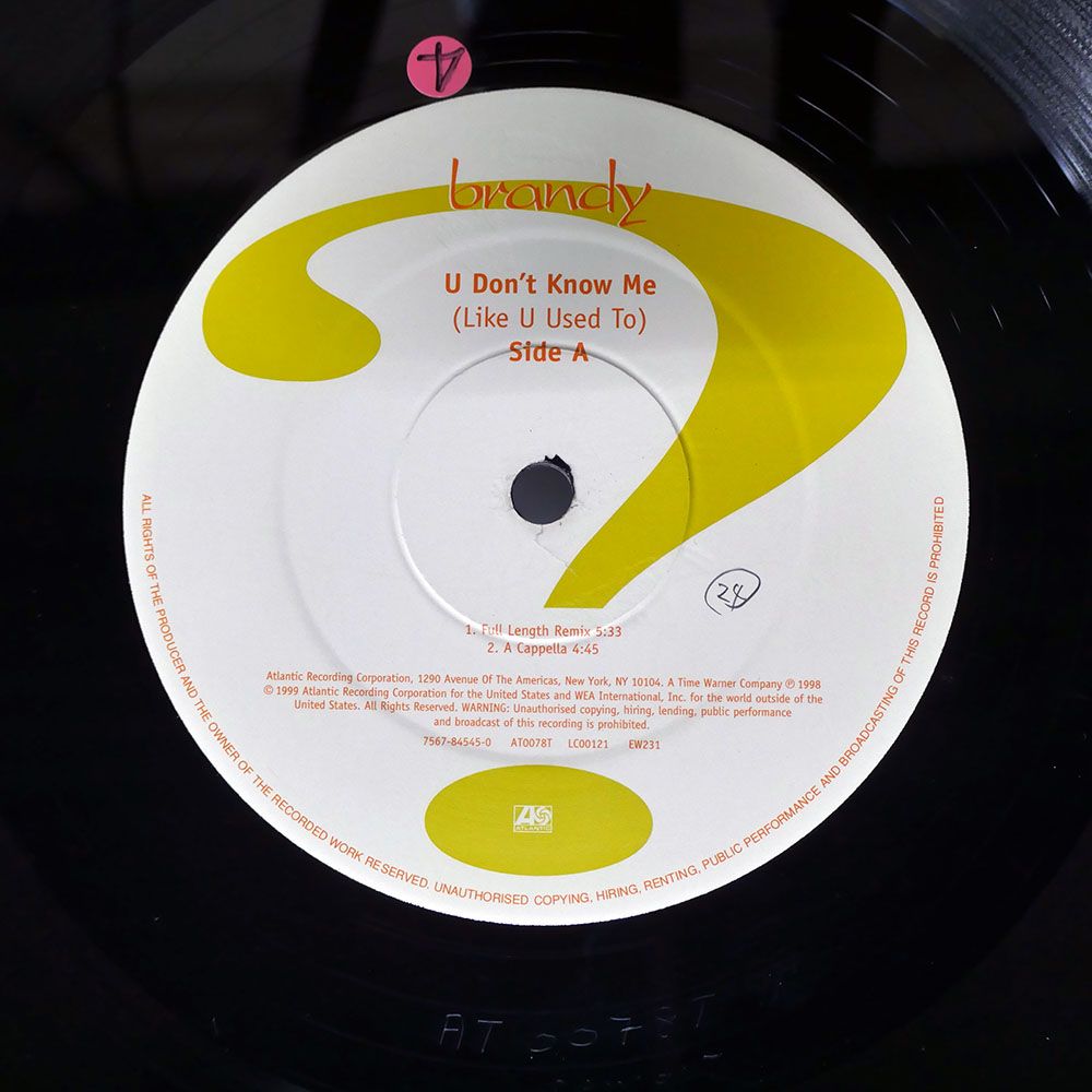 ヨーロッパ盤 BRANDY/U DON'T KNOW ME (LIKE U USED TO) / NEVER SAY