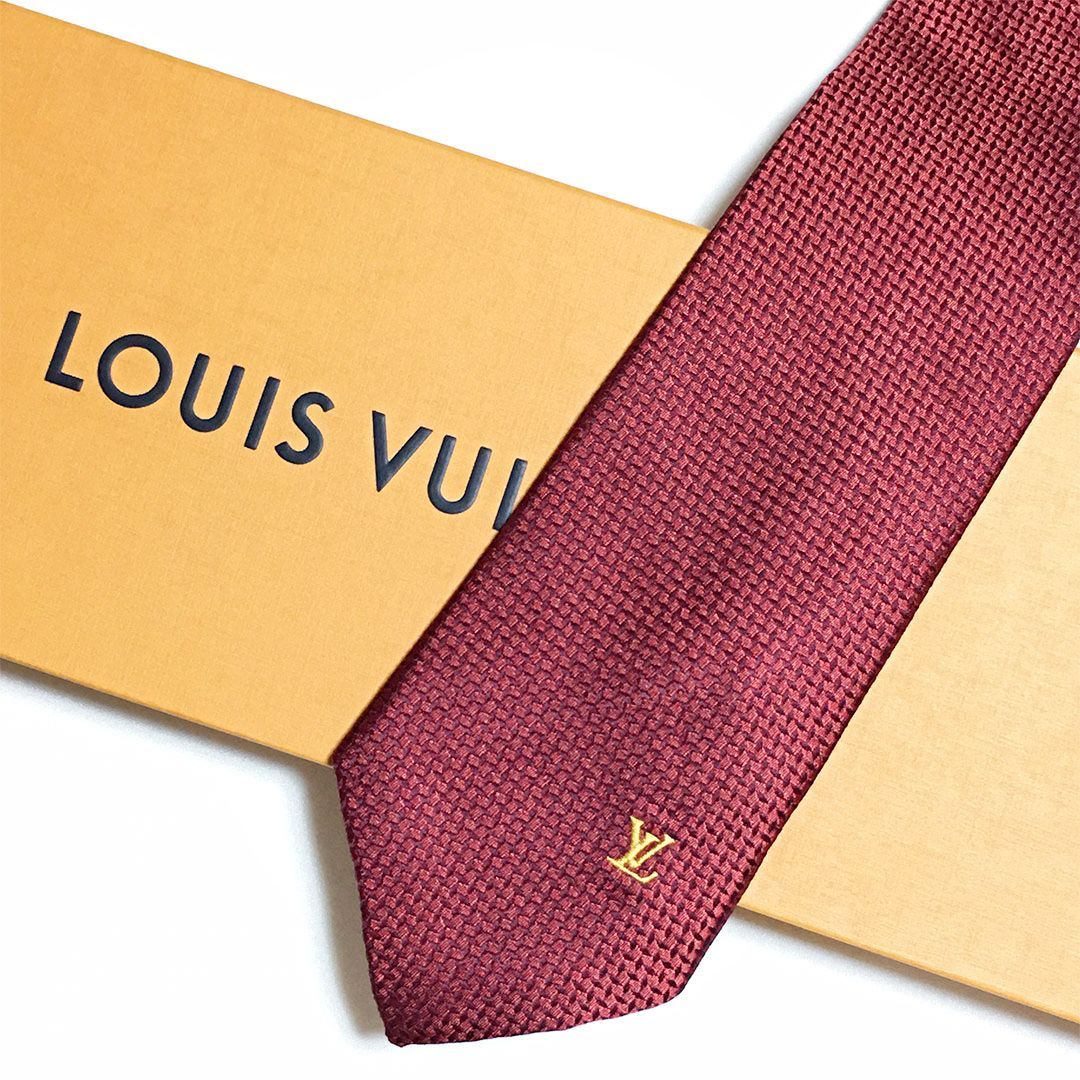 未使用級 ルイヴィトン Louis Vuitton ネクタイ シルク100% バー