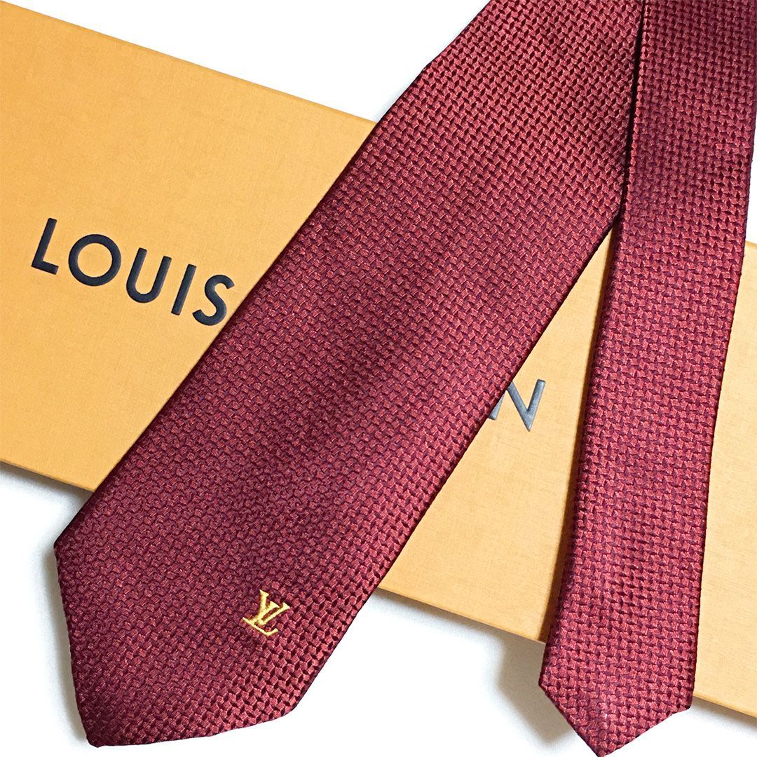 未使用級 ルイヴィトン Louis Vuitton ネクタイ シルク100% バー