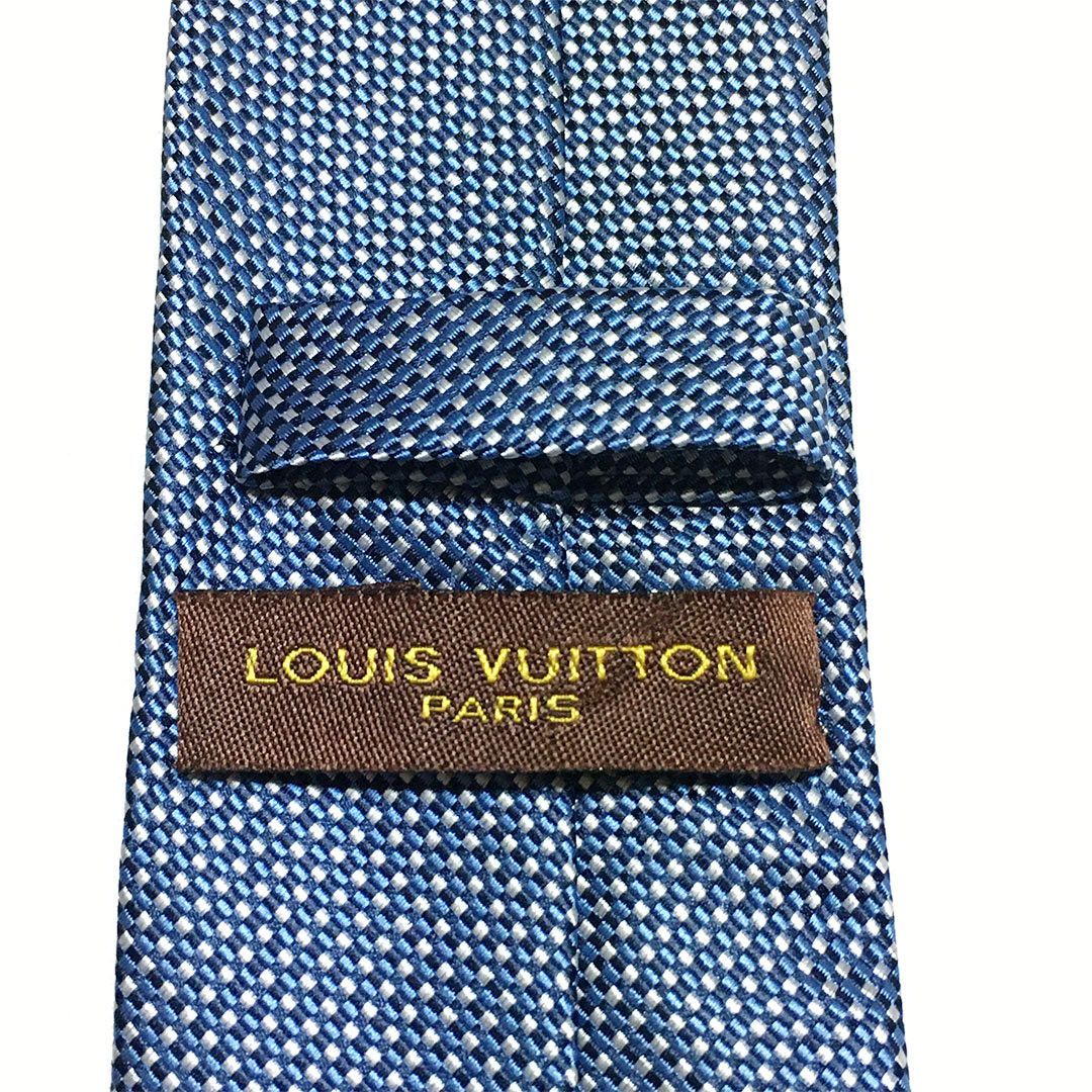 未使用級 ルイヴィトン Louis Vuitton ネクタイ シルク100% ブルー 総