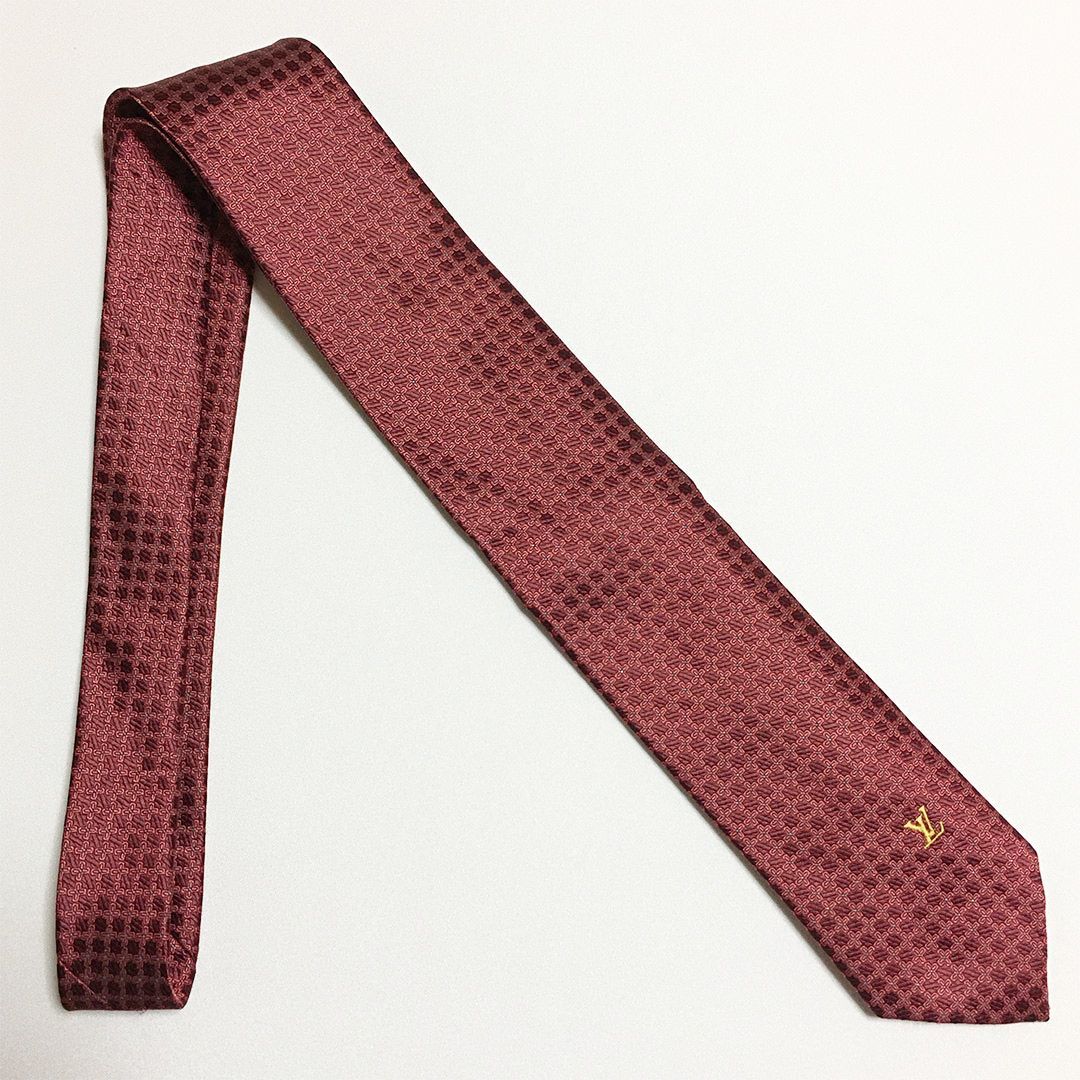 未使用級 ルイヴィトン Louis Vuitton ネクタイ シルク100% バー