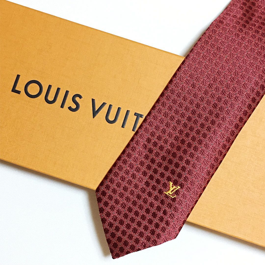 未使用級 ルイヴィトン Louis Vuitton ネクタイ シルク100% バー