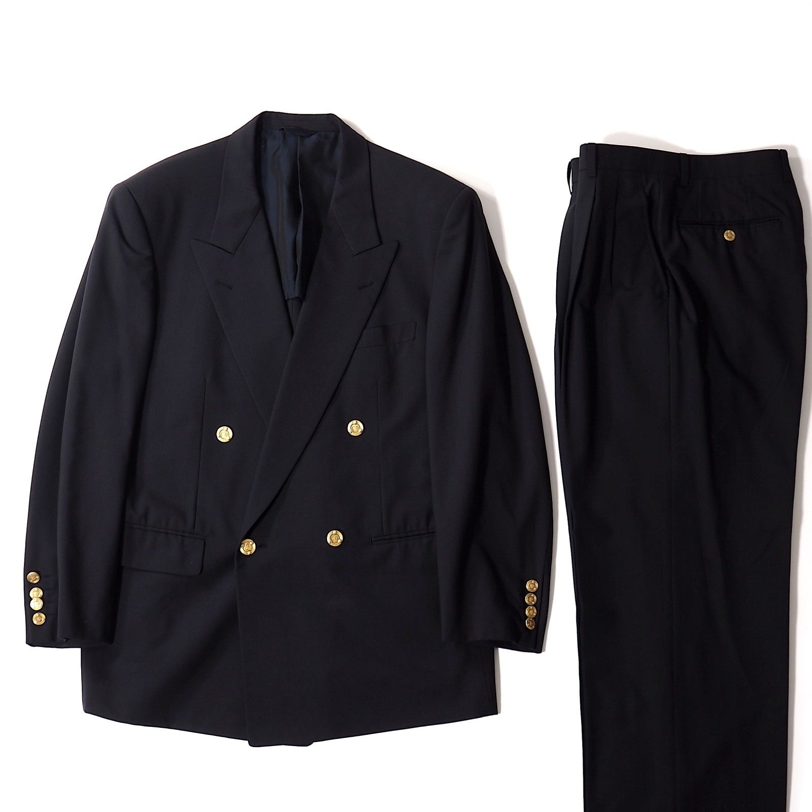 Christian Dior ダブルセットアップスーツ 金ボタン 紺/TW32 中古・古着通販】Christian Dior (クリスチャン ディオール) 金釦