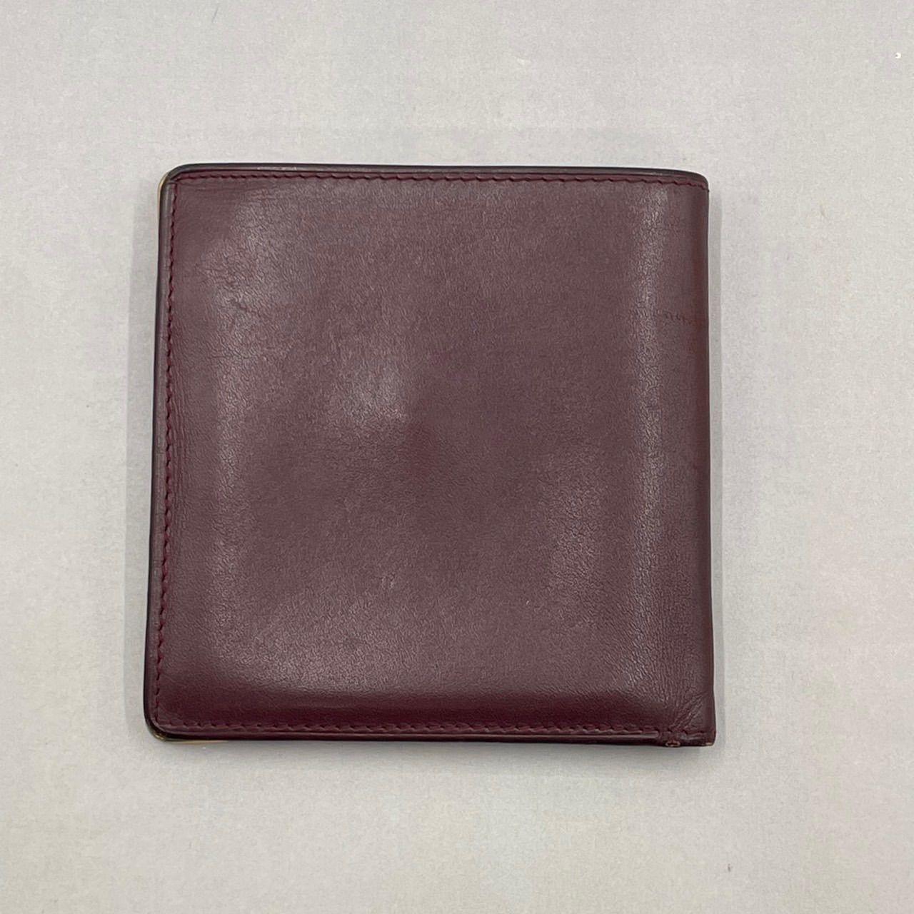 美品 Cartier カルティエ 二つ折り財布 ミニウォレット マストライン