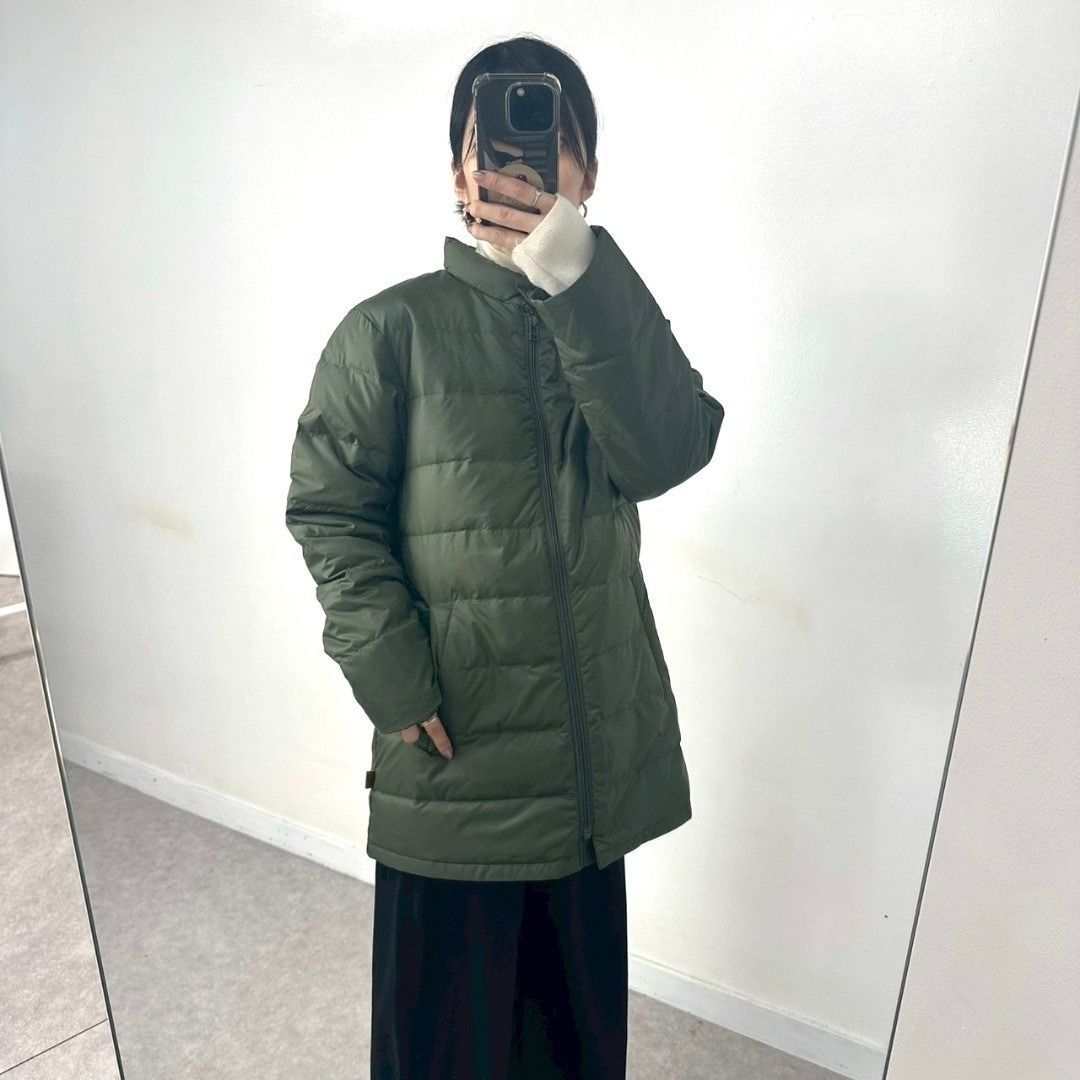 Crocodile】 新品 未使用 ロング丈 ダウンジャケット カーキ 軽量 防寒 