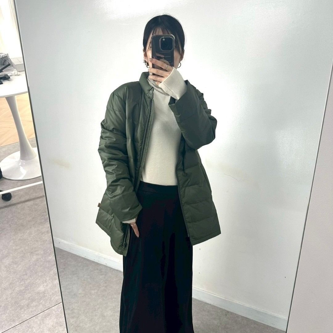Crocodile】 新品 未使用 ロング丈 ダウンジャケット カーキ 軽量 防寒 