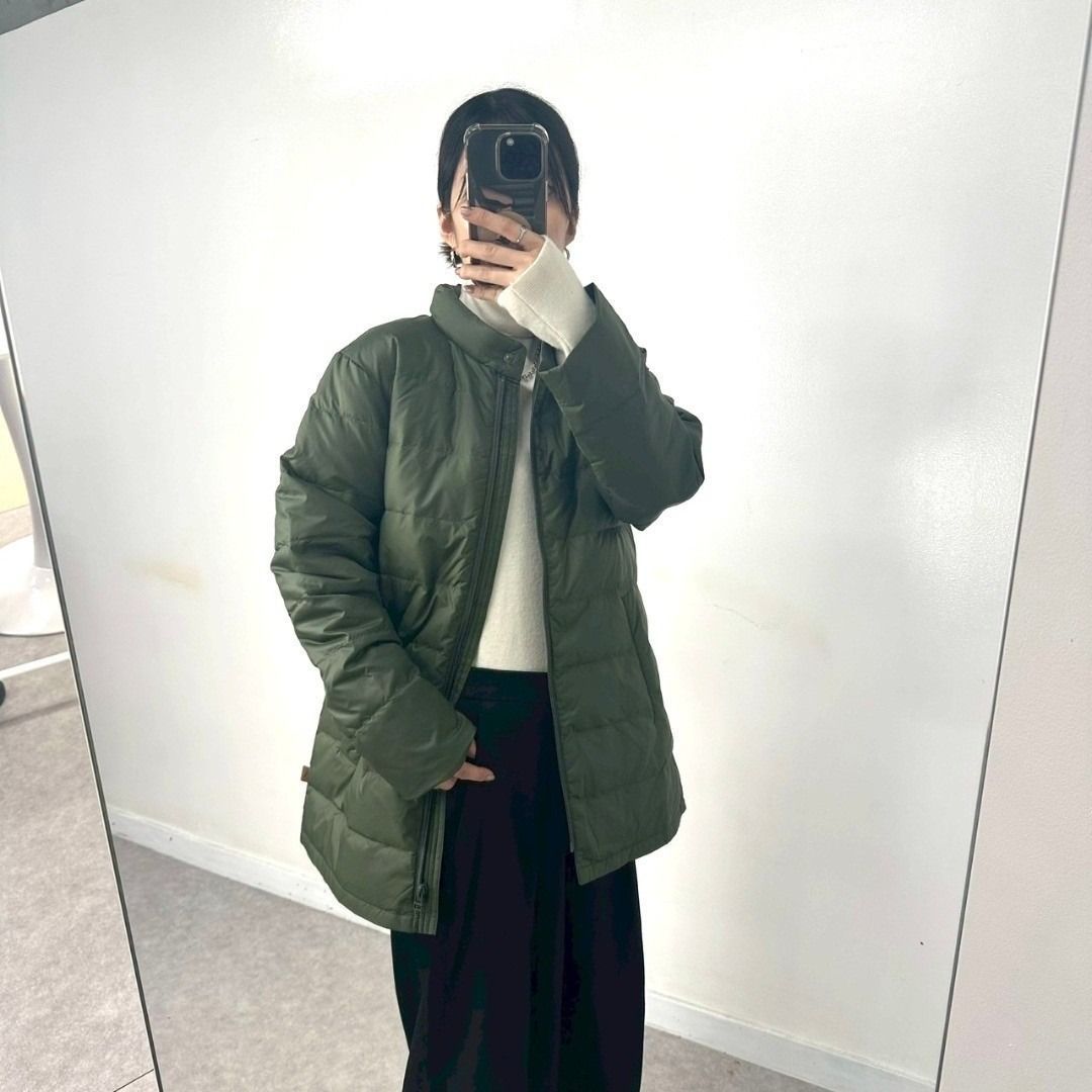 Crocodile】 新品 未使用 ロング丈 ダウンジャケット カーキ 軽量 防寒 