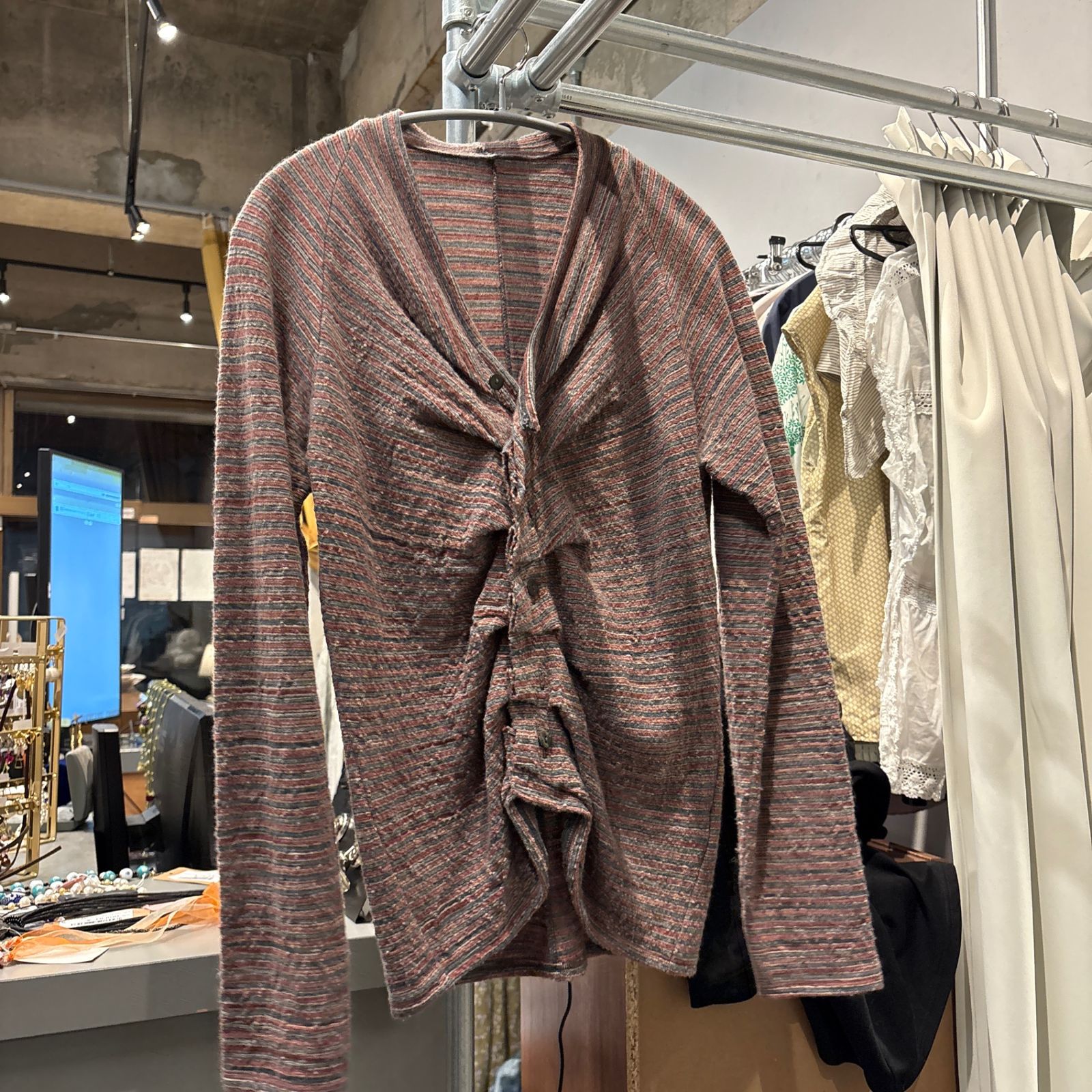 ヨーガンレール JURGEN LEHL カーディガン 羽織 総柄 アシンメトリ