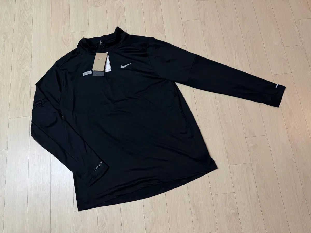 NIKE ランニング ドライフィット ブラック アイボリー 長袖 Tシャツ/ XL