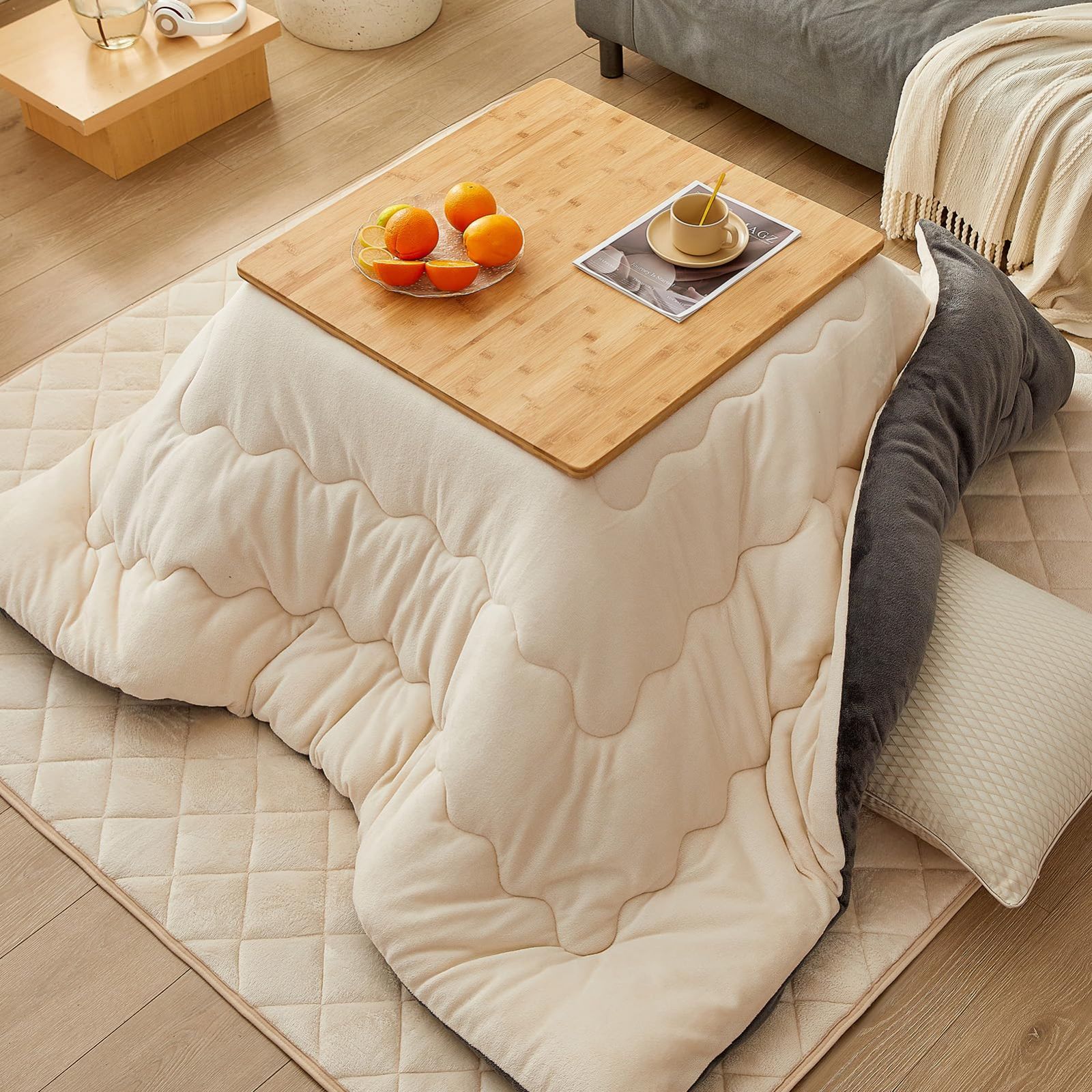 VK Living こたつ布団 正方形 掛け敷きセット【SUPER HOT】こたつ布団