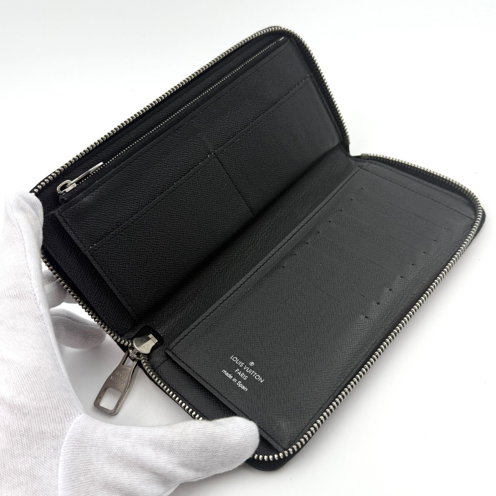 鑑定書付】ルイヴィトン タイガ ジッピーウォレット ヴェルティカル 黒