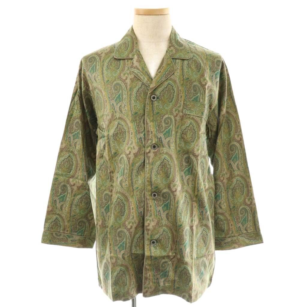 美品　エトロパジャマ　カーキー色 エトロ ETRO パジャマ ナイトウェア セットアップ M カーキ ペイズリー