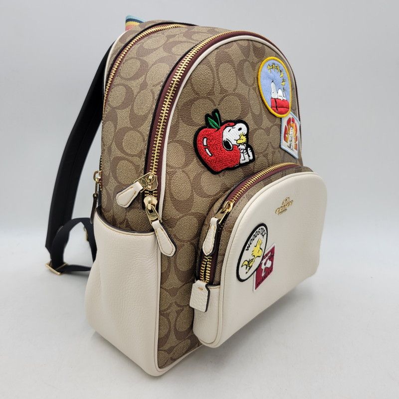 【新品未使用】COACH/コーチ リュック スヌーピー コラボ C4115 Coach Peanuts Snoopy Backpack khaki Patch C4115 Outlet Limited