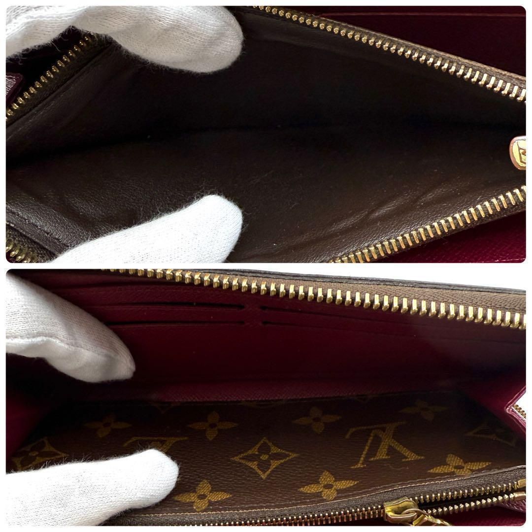 鑑定書付】ルイヴィトン クレマンス モノグラム 長財布 フューシャ 美