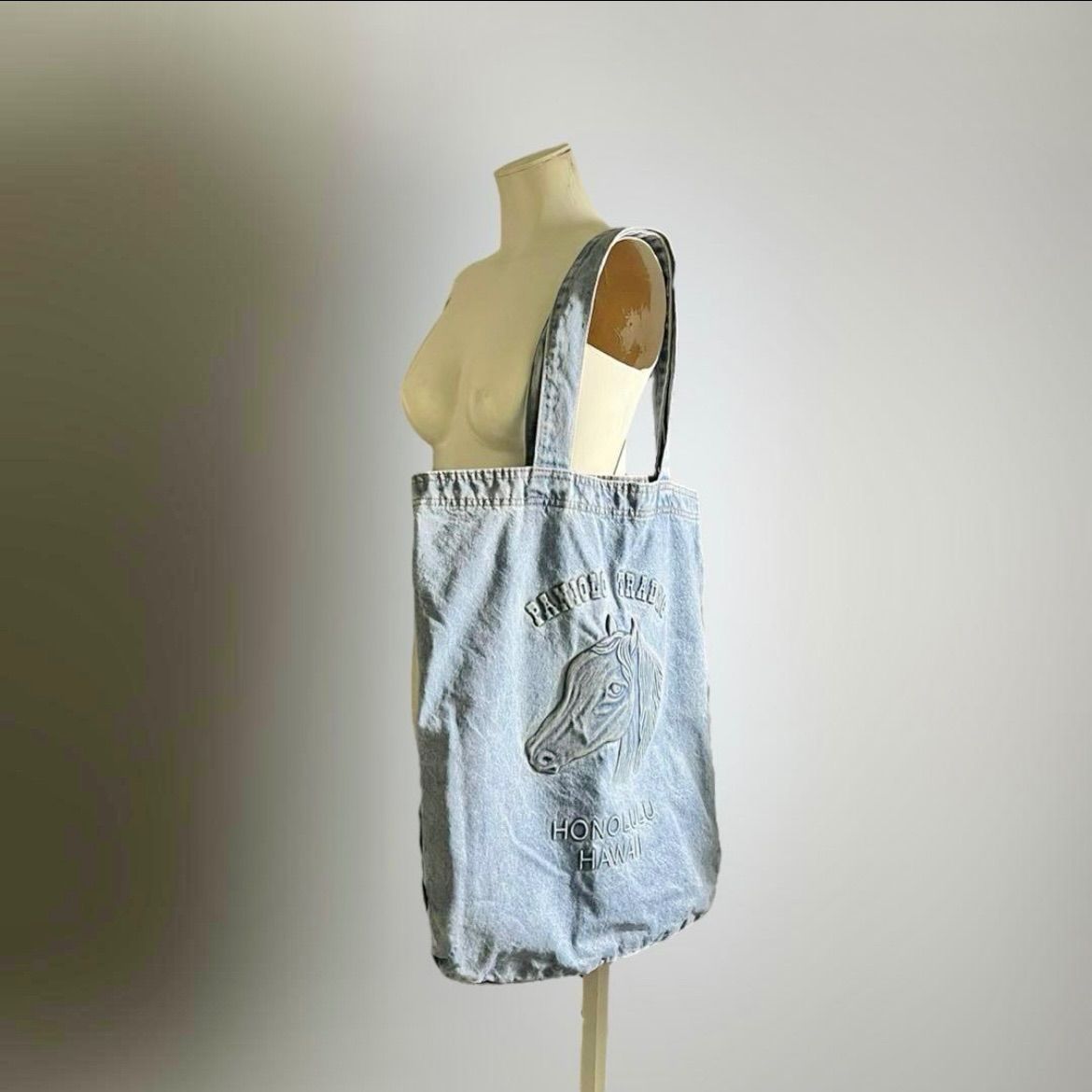 USA製 90s 80s デニム トート バッグ アメリカ 立体 ヴィンテージ