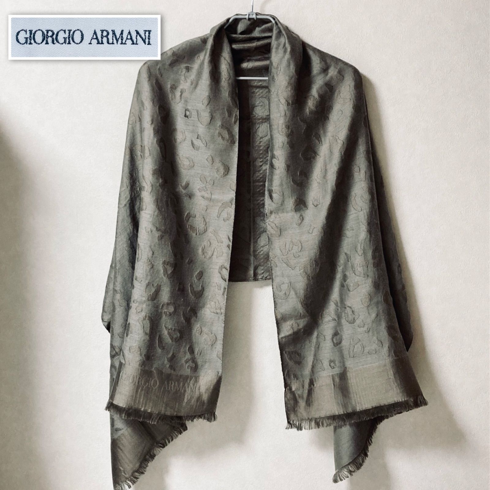 □美品□GIORGIO ARMANI ジョルジオアルマーニ 大判ストール ロング