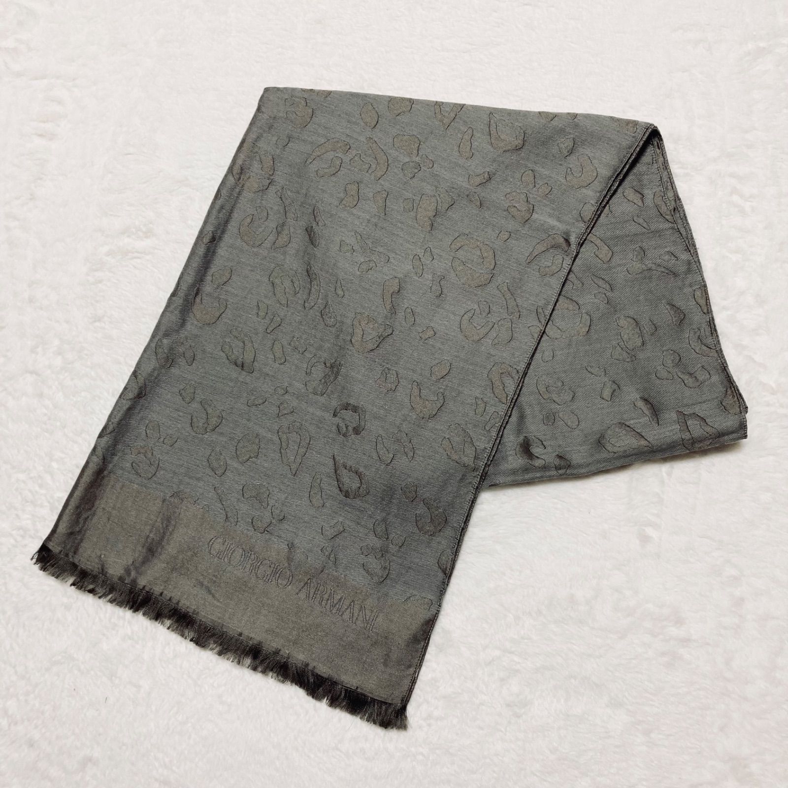 □美品□GIORGIO ARMANI ジョルジオアルマーニ 大判ストール ロング