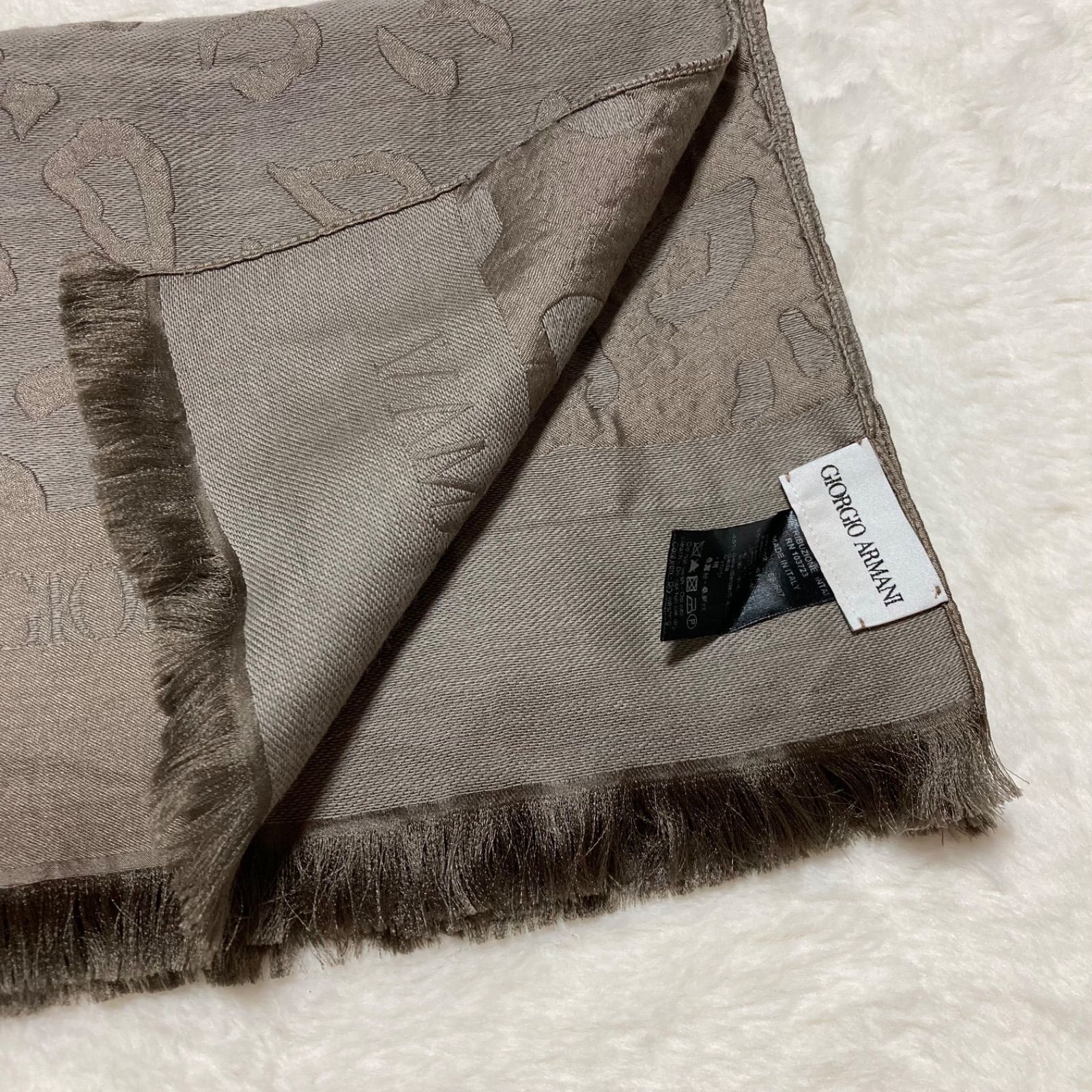 □美品□GIORGIO ARMANI ジョルジオアルマーニ 大判ストール ロング