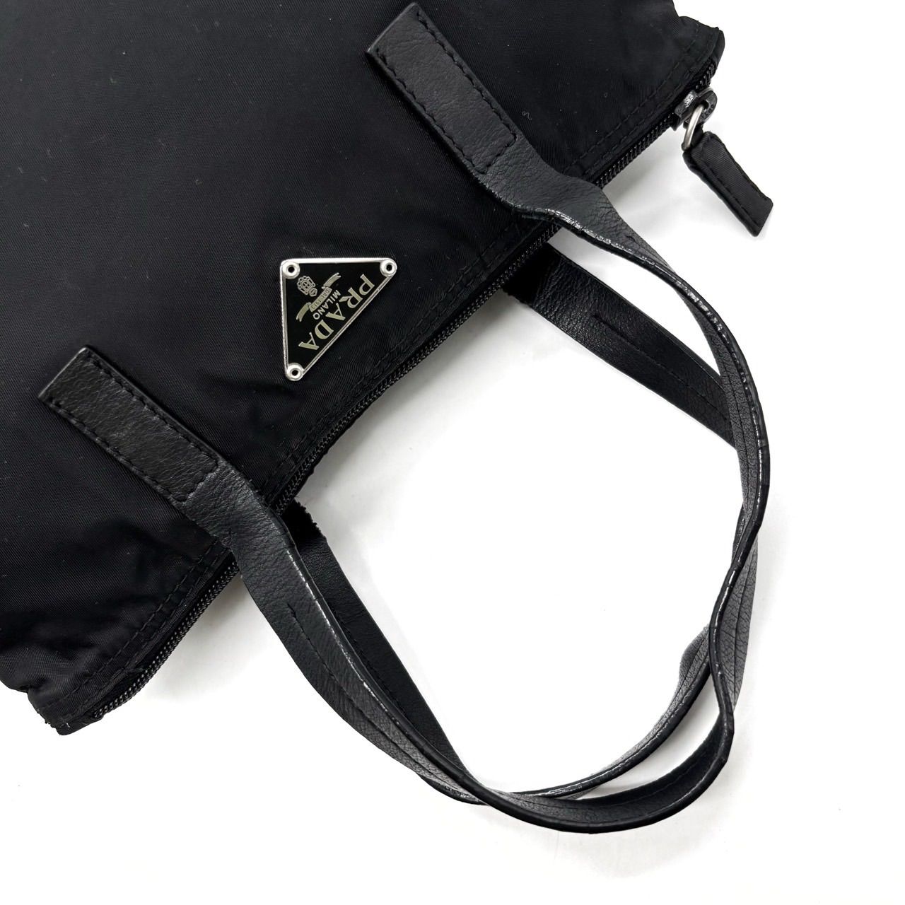 良品】PRADA プラダ 三角プレート ナイロン ハンドバッグ トートバッグ