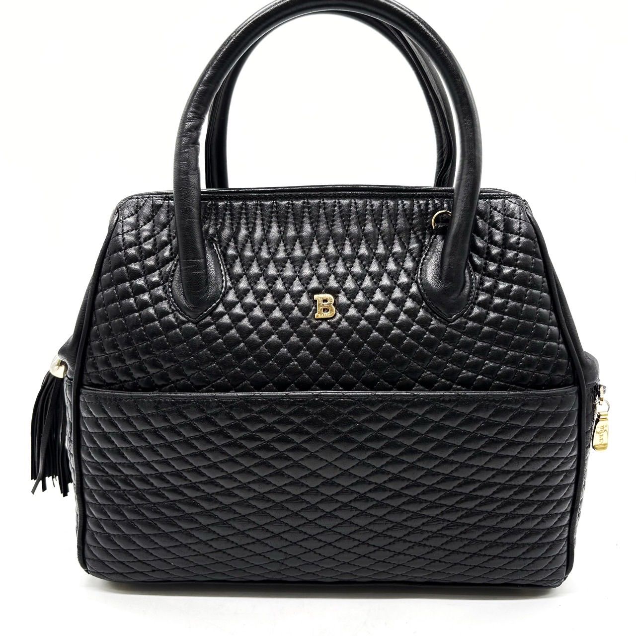 良品】 BALLY バリー キルティング ゴールド金具 ハンドバッグ レザー 