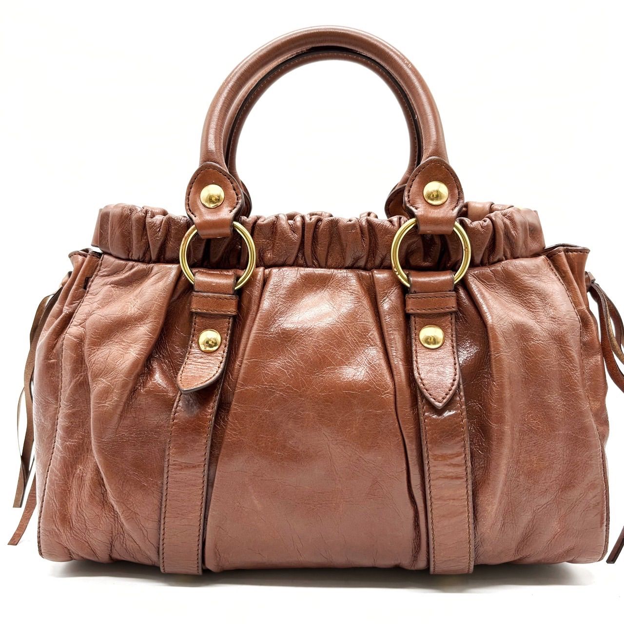 8/13まで出品 MIUMIU vitello lux 2way bag 中古・古着通販】MIU MIU (ミュウミュウ) vitello lux レザー2WAY