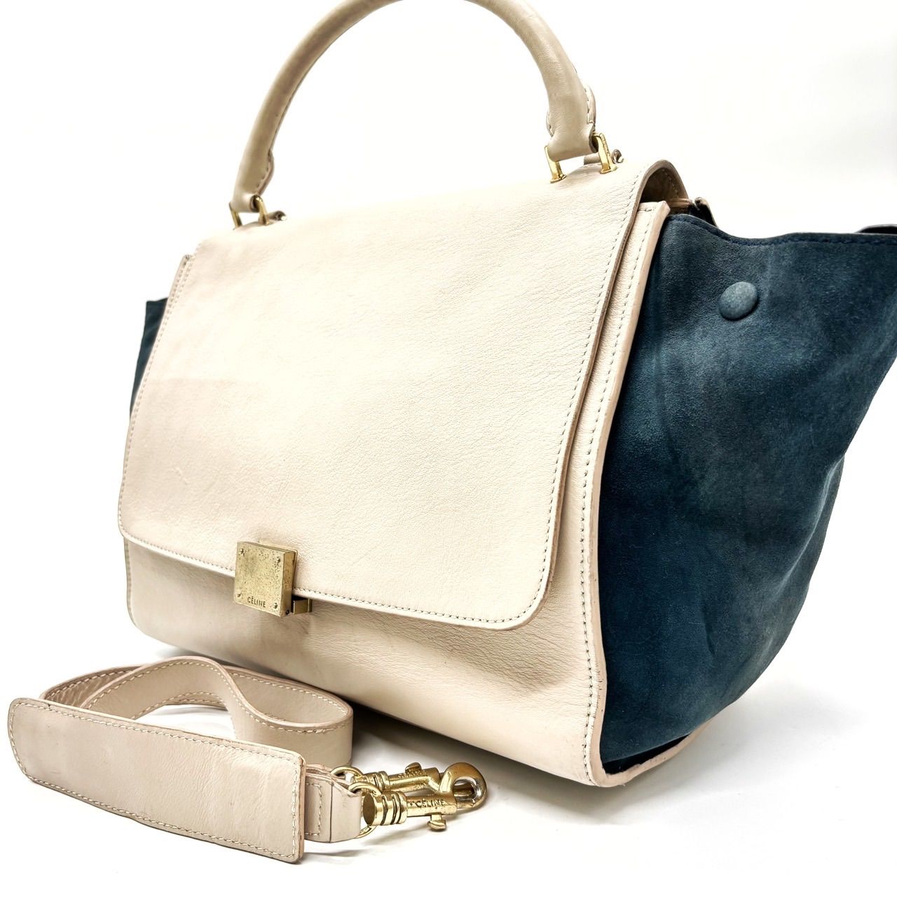 CELINE セリーヌ トラペーズ 2way バッグ ショルダー バイカラー