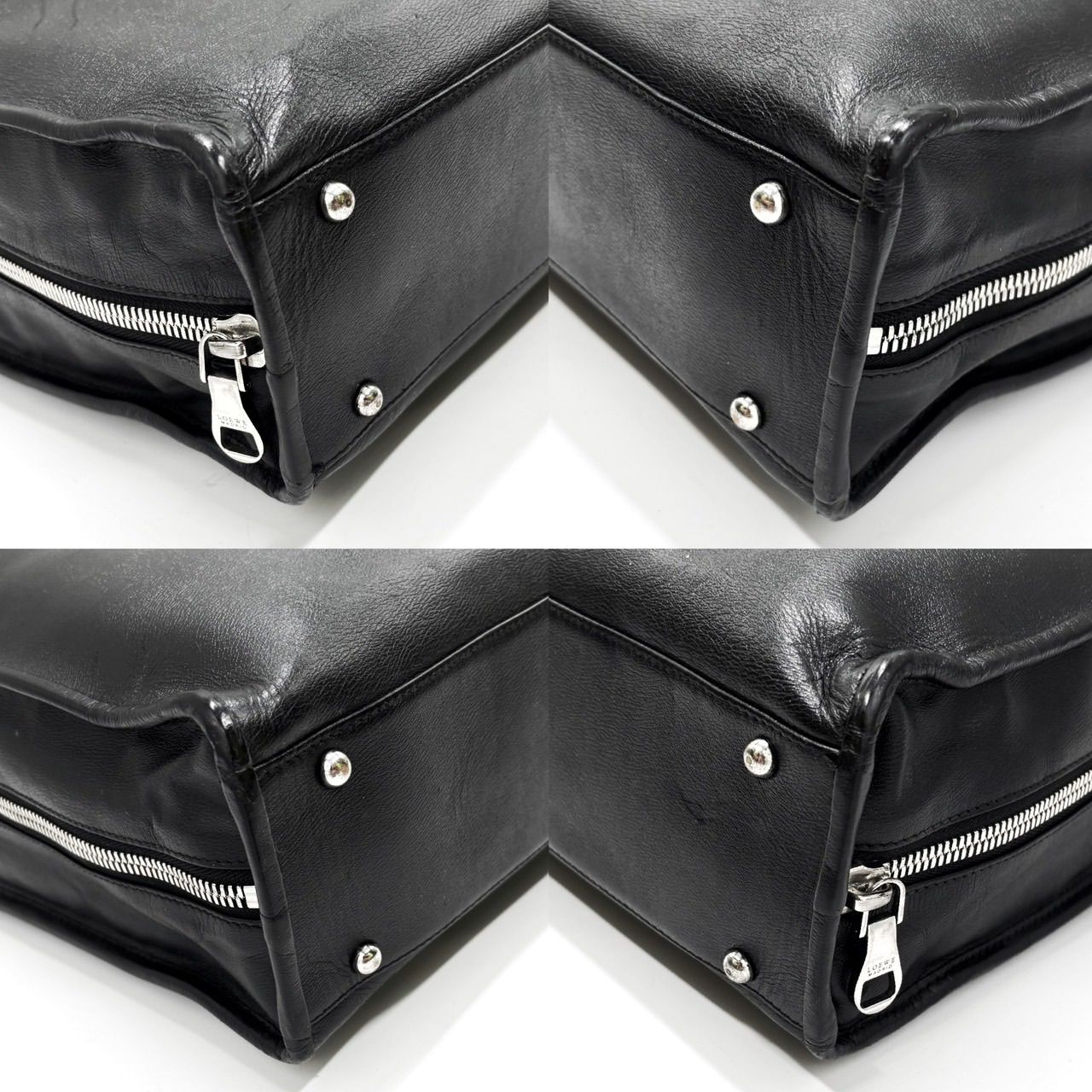 ✨良品✨ LOEWE ロエベ アナグラム 革 レザー ブリーフケース シボ革