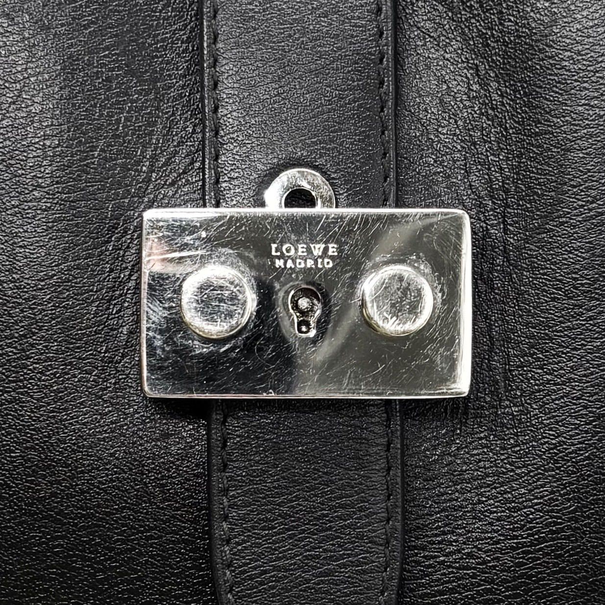 ✨良品✨ LOEWE ロエベ アナグラム 革 レザー ブリーフケース シボ革