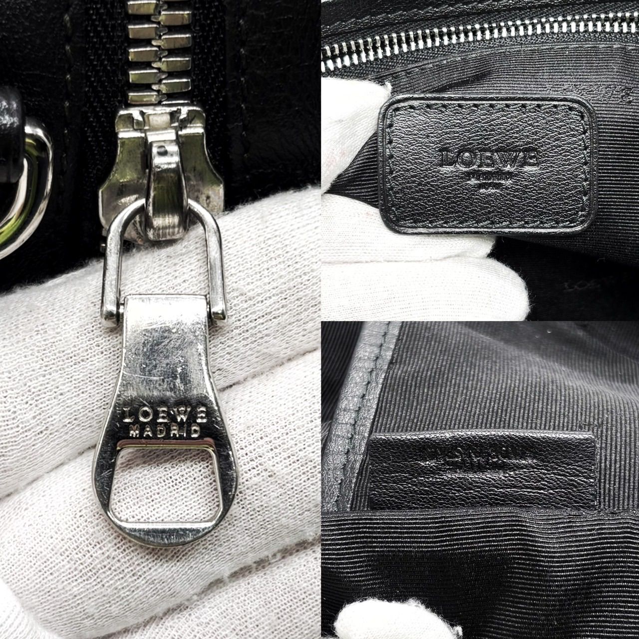 ✨良品✨ LOEWE ロエベ アナグラム 革 レザー ブリーフケース シボ革