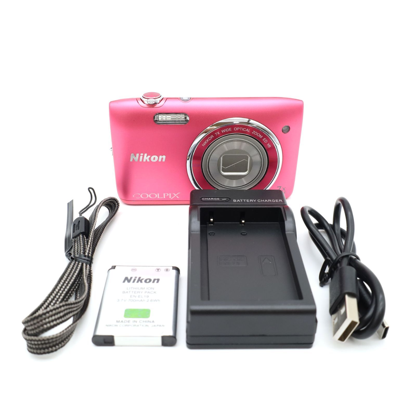 ストラップ付き□極上品□ Nikon COOLPIX クールピクス S3500 ピンク