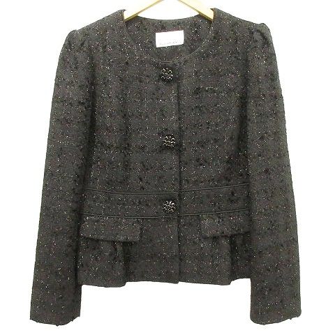 エムプルミエ ブラック M-Premier BLACK ラメ ツイード ジャケット