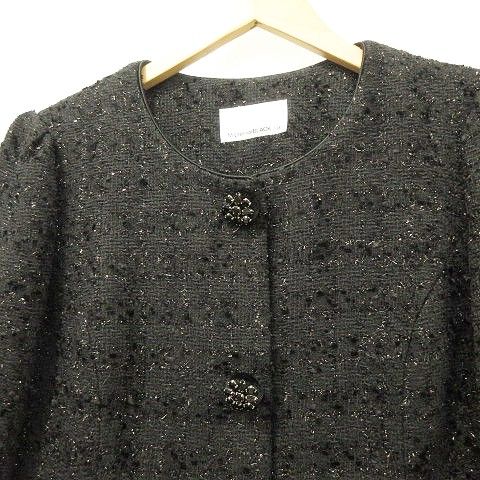 エムプルミエ ブラック M-Premier BLACK ラメ ツイード ジャケット