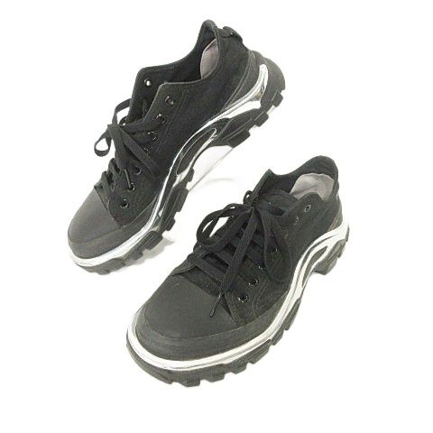 ラフシモンズ RAF SIMONS ×アディダス adidas 箱付き タグ有 RS DETROIT RUNNER スニーカー US8 25.5㎝ 黒 ブラック