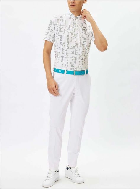 アンパスィ and per se SWING DRY ワッフル ロゴ柄 半袖 ポロシャツ