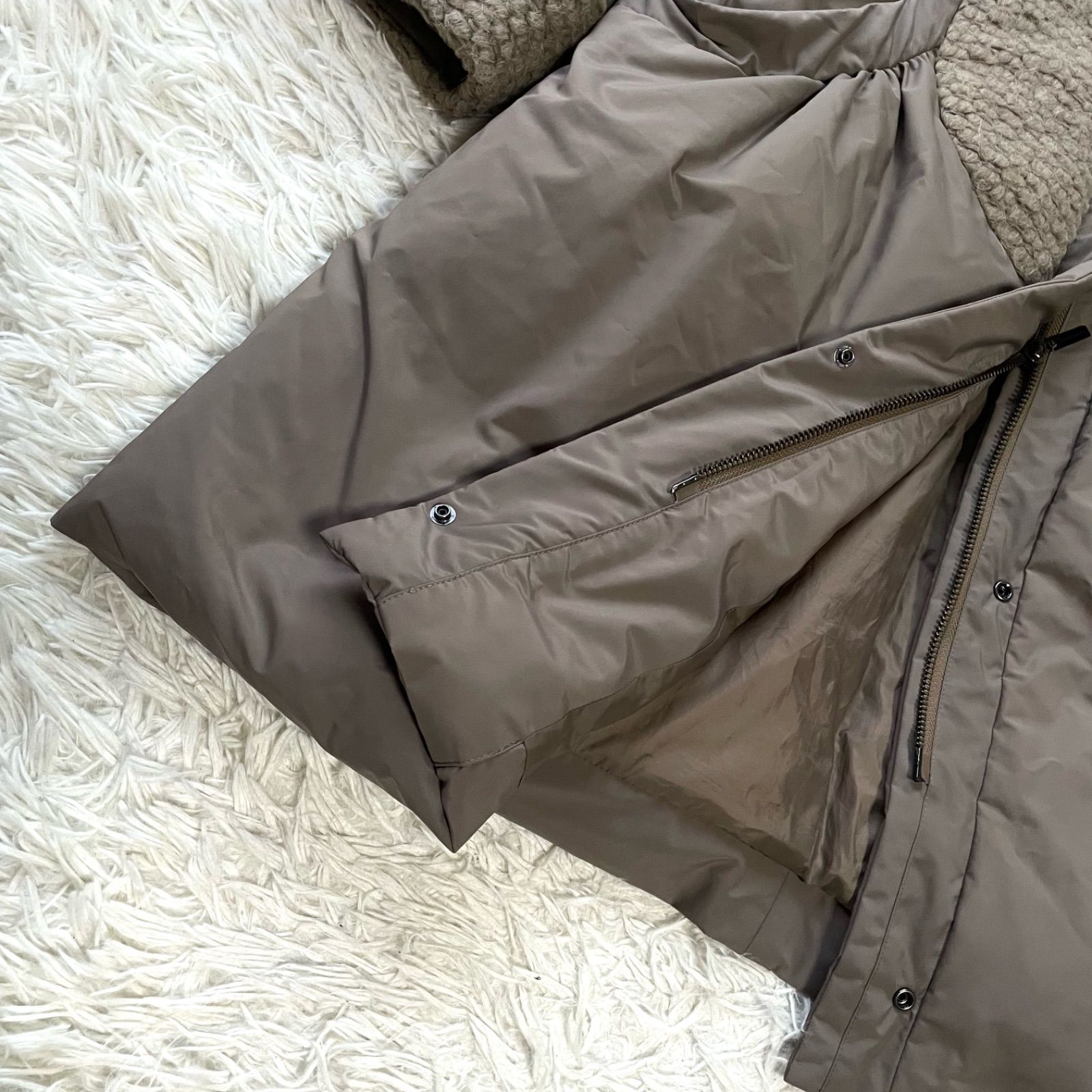 HIROKO KOSHINO ヒロココシノ ニット切り替えダウンコート ロング