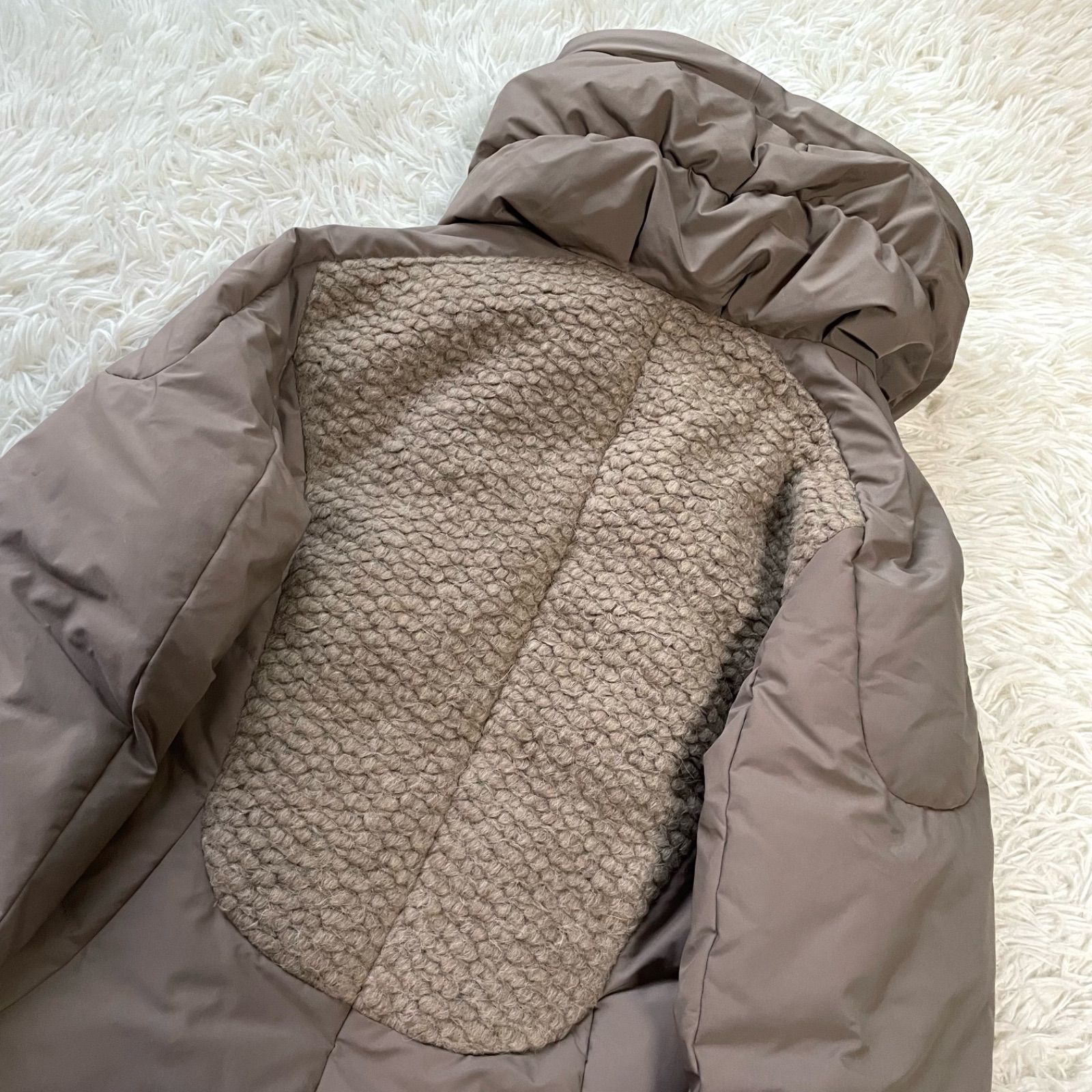 HIROKO KOSHINO ヒロココシノ ニット切り替えダウンコート ロング