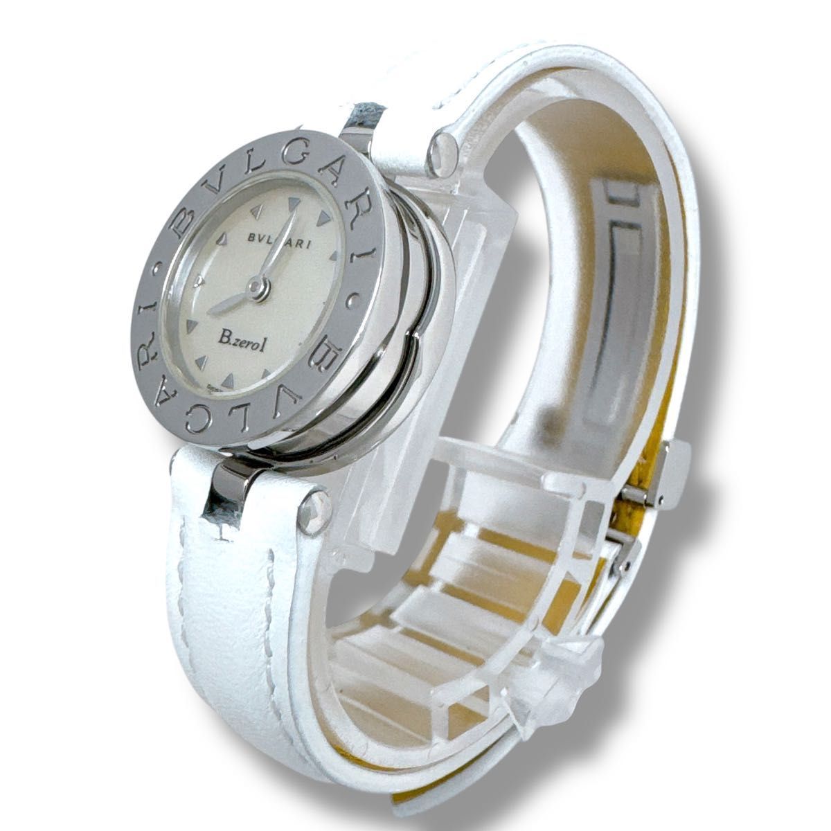 【新品ベルト】510 ブルガリ ビーゼロワン ホワイトシェル レディース ブルガリ ビーゼロワン BZ22S シェル 革ベルト レディース 時計