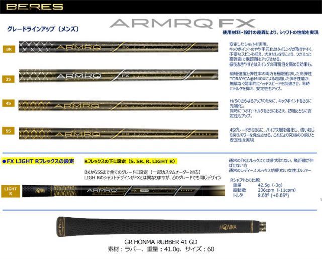 種類7：I＃5-S[右用・受注生産] 本間ゴルフ 2024年モデル BERES09 4スター アイアン ARMAQ FX 4スター カーボンシャフト 単品[＃5、AW、SW]