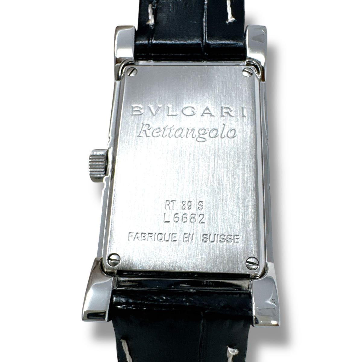ブルガリ レッタンゴロ RT39S レザー ホワイト レディース 時計