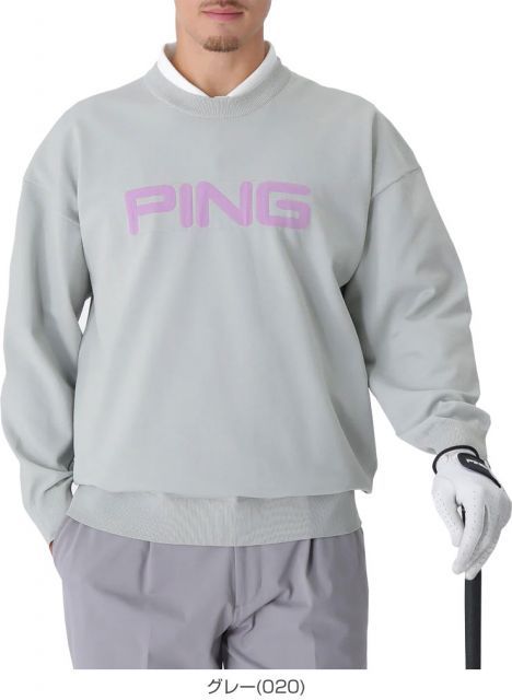 ピン アパレル] メンズ クルーネックニット (ジャガードロゴ) / ゴルフ