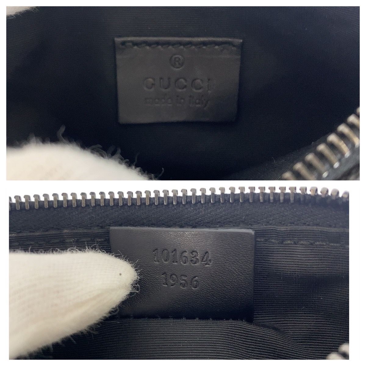 美品 GUCCI グッチ ブラック 黒 GGキャンバス/レザー 101634