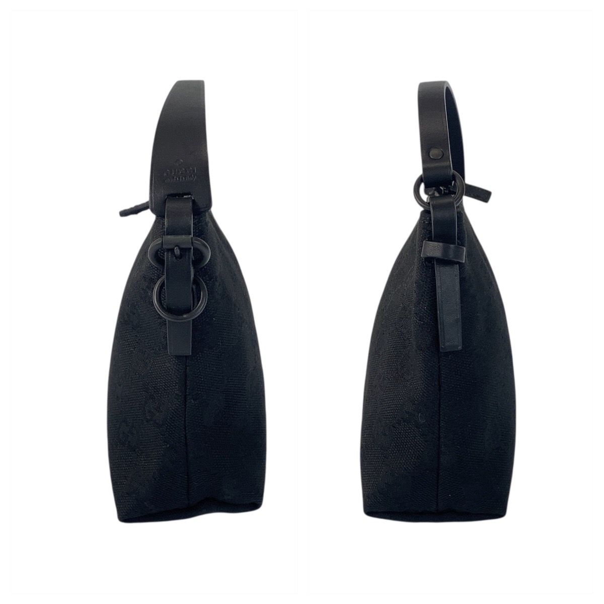 美品 GUCCI グッチ ブラック 黒 GGキャンバス/レザー 101634